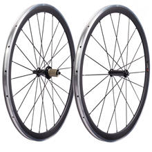 Ultra leve em linha reta puxar powerway r36 hub e 424 alumínio superfície de travagem da bicicleta estrada rodas carbono 38mm estrada bicylce rodado 2024 - compre barato