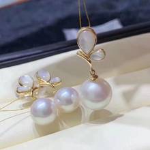 Conjunto de perlas D821 para mujer, joyería fina, Plata de Ley 925 redonda, 7-9mm, perlas blancas de agua dulce natural, conjuntos de joyería para mujer 2024 - compra barato