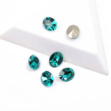 Ctpa3bl 4128 pedra de cristal de zircônia azul, cristal de cor, brilhante, diamante, formato oval, cristal, para decorações 3d de arte em unhas 2024 - compre barato