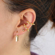 Gold color ear cuff no piercing clip on earrings minimal spikes cuff earring fashion delicate wholesale jewelry Small hoops 2024 - buy cheap