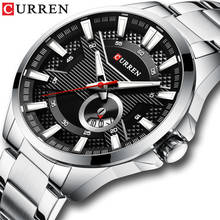 Silver Black Watches Men's Top Brand CURREN Fashion Causal Quartz Wristwatch Stainless Steel Band Clock Male Watch Reloj Hombres 2024 - buy cheap