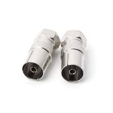 Conector plugue macho 2 peças, plugue conector de soquete para rf coax tv aéreo adaptadores rf fêmea 2024 - compre barato