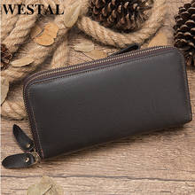 WESTAL Men's Purse Leather Wallet Men Genuine Leather Clutch Bag Fashion Men's Wallet with Strap Wallets for Cards Phone Bag 2024 - buy cheap