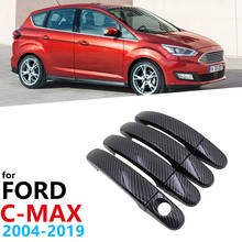 Gloss Black Carbon Fiber Door Handles Cover Door Protection for Ford C-MAX C MAX NK1 MK2 2004~2019 Car Accessories Stickers 2005 2024 - buy cheap