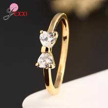 Sweet Korean Trend Women White Gold Color Bowtie Rings Jewelry Cubic Zirconia Wedding Band Ring For Valentine's Day Gift Bijoux 2024 - buy cheap
