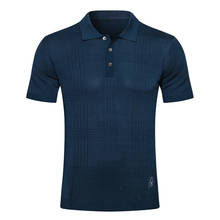 Camisa polo bilhar masculina de seda, camisa bordada com botão fino e respirável de manga curta de verão na moda, verão de 2021 2024 - compre barato