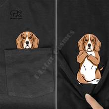 Drink Bear In Pocket T Shirt Dog Lovers Black Cotton Men Made in USA Cartoon t shirt men Unisex New Fashion tshirt 2024 - buy cheap
