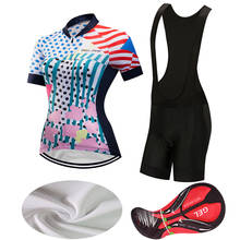 Ropa de Ciclismo de LICRA para mujer, pantalones cortos con pechera, conjunto de Jersey de bicicleta de carretera, vestido deportivo femenino, Kit de traje de bicicleta de montaña, verano 2022 2024 - compra barato