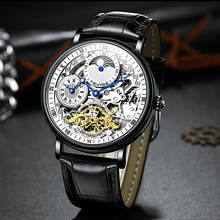 Tourbillon-Reloj de pulsera para hombre, accesorio masculino luminoso, resistente al agua 30M, con esqueleto mecánico y correa de cuero, 2021 2024 - compra barato
