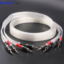 Preffair Pair HiFi Audio Speaker Cable OCC Silver Plated Speaker Wire Carbon Fiber Banana Plug 2024 - buy cheap