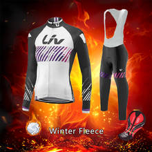 Conjunto feminino térmico para ciclismo, peça conjunto camiseta e macacão de flanela liv 2021 2024 - compre barato
