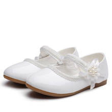 Novo bebê meninas sapatos de couro flor crianças sapatos princesa cocktail festa sapatos para meninas do bebê vestido de casamento sapatos 2024 - compre barato