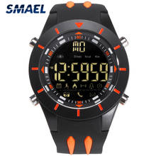 Smael relógio digital led militar, relógio masculino de silicone impermeável de marca luxuosa de esporte com data para homens, relógio de pulseira digital led militar de marca 2024 - compre barato