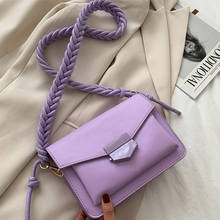 Solid Color Flap Shoulder Crossbody Bags For Women PU Leather Women's Designer Braided Rope Handbag Female Travel Messenger Bag 2024 - buy cheap