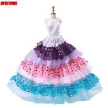 Multicolor Rainbow Doll Dress Clothes For Barbie Dolls Outfits Party Gown Dancing Costume For 1/6 BJD Dolls Accessories Toys 2024 - buy cheap