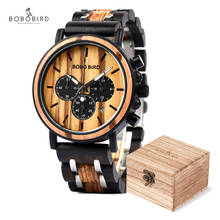 reloj hombre BOBO BIRD Wooden Waterproof Watches Men Chronograph Wristwatches Luminous Hands Stop Clock for Male DROPSHIPPING 2024 - buy cheap