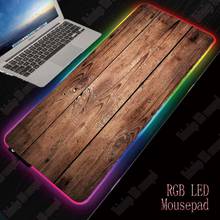 Mairuige Wood Texture Gaming Mouse Pad RGB Large Mouse Pad Gamer Big Mouse Mat Computer Mousepad Led Backlight Keyboard Desk Mat 2024 - buy cheap