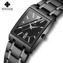 WWOOR-Relojes de pulsera de cuarzo cuadrados para mujer, accesorio de marca de lujo, resistente al agua, con fecha, color negro, 2020 2024 - compra barato