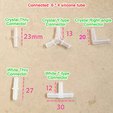 Accesorios de conexión de manguera de tubo de cristal blanco, Conector de ángulo recto tipo cruzado T Y L con bomba de aire de tubo de silicona de 6x4mm 2024 - compra barato