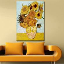 wall Picture oil painting vincent van gogh vase with twelve sunflowers impressionist painter print wall painting Framed 2024 - buy cheap