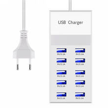 Сетевое зарядное устройство с 10 USB-портами, 60 Вт 2024 - купить недорого