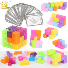 Huiqibao brinquedos cubo mágico magnético blocos de construção antiestresse cubo educacional aprendizagem 3d quebra-cabeça brinquedos para crianças cor aleatória 2024 - compre barato