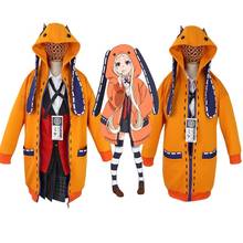 Аниме Kakegurui Косплей Костюм компульсивный игрок Runa Yomotsuki балахон Женское пальто Оранжевая Куртка с носками на заказ 2024 - купить недорого
