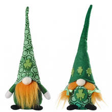 Muñeco sin rostro del Día de San Patricio para decoración de fiesta, muñeco de felpa con diseño de trébol, estilo sueco, Tomte, escandinavo, Nissan, verde, Festival irlandés, 2 unidades 2024 - compra barato