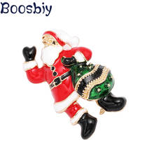 Boosbiy-broche de Papá Noel para mujer, regalo familiar, decoración del hogar, alfileres de ropa, accesorios de joyería 2024 - compra barato