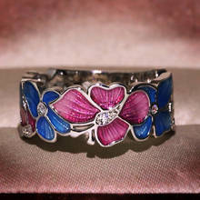 Hot sale ring For Women Fashion Flower Rings for Women Cubic Zirconia Ringen Party Jewelry Enamel ring 2024 - buy cheap