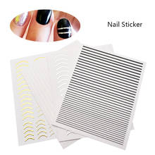 1 PCS Black Gold Silver 3D Curve Lines Strip Nails Adhesive Stickers Nail Striping Tape Sticker Nail Art Decals Stickers ZJT4045 2024 - buy cheap