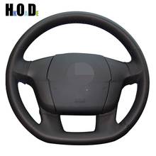 DIY Black PU Artificial Leather Steering Wheel Cover Hand-stitched Car Steering Wheel Covers for Citroen C4 C4L 2024 - buy cheap