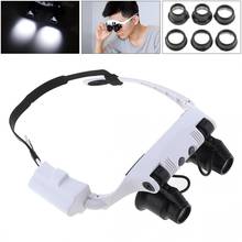 Headband 10X 15X 20X 25X LED Light Glasses Magnifier Watchmaker Jewelry Optical Lens Glass Magnifier Loupe Instrument 2024 - buy cheap