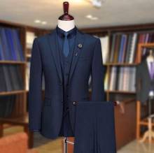 High Quality Formal Mens Suit Classic Mens Suits Prom Tuxedos Gentle Custom Blazer Masculino 3 Pcs Suit (Jacket+Vest+Pants) 2024 - buy cheap
