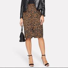 Saia feminina de chiffon estampa de leopardo, mais nova saia longa para mulheres com cintura alta, verão, fashion, jupe para mulheres b4 2024 - compre barato