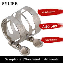 Boquilla de saxofón ALTO chapada en níquel, ligadura, tornillos dobles 2024 - compra barato