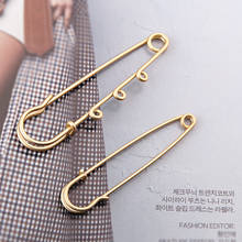 10pcs Large Safety Pin 6.5/5.5cm Diy Unique Pins Brooches 3 Holes  Golden Brooches Base Findings Safety Needles For Women Brooch 2024 - buy cheap