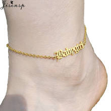Gold Chain Baby Girl Ankle Bracelet Personalize Initial Anklet Stainless Steel Old English Babygirl Anklets Women Bridesmaid Gif 2024 - buy cheap