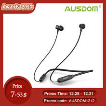 Спортивные беспроводные Bluetooth наушники AUSDOM S5, гарнитура высокого качества с микрофоном и магнитным шейным ремешком для iPhone, Xiaomi 2024 - купить недорого