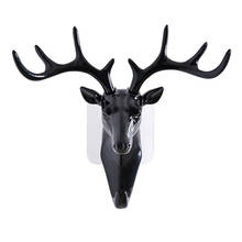 Deer Head Self Adhesive Wall Hanger Hook Ornament Art Reindeer Elk Bag Storage Hook Wall Mounted Sticky Holder Racks #LR1 2024 - buy cheap