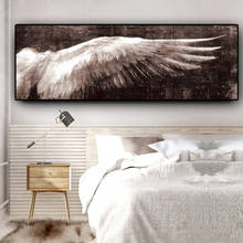 Pintura de tela vintage de asas de anjo, posteres e impressões em preto e branco, imagens de arte de parede para sala de estar, decoração de casa 2024 - compre barato