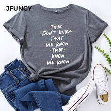 JFUNCY Funny Letters Print T Shirt Women Short Sleeve Cotton T-shirt Female Summer Tees Woman Tops  S-5XL Lady Shirts 2024 - buy cheap