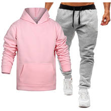 Men Fashion Tracksuit Set 2021 Spring Autumn Sweat Suit Set Mens Sporting Clothing Hoodie and Sweatpants 2 Pieces Jogger Outfit 2024 - buy cheap