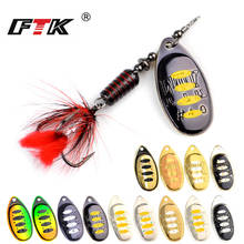 FTK Fishing Lure Spoon Spinner Bait 1pc Feather Saltwater Lure Accessories Treble Hook Metal Hard Lure Wobblers Tackle 2024 - buy cheap