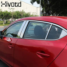 Hivotd para mazda 3 axela do carro, tiras de guarnição de janela completa, adesivo de aço inoxidável, estilização do carro, acessórios de molduras 2015 2024 - compre barato