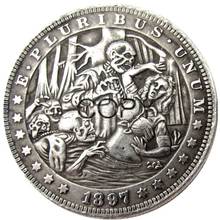 HB(61)US Hobo 1897 Morgan Dollar Silver Plated Copy Coins 2024 - buy cheap