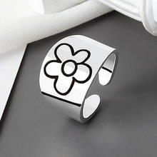 2020 novo estilo coreano flor anéis para as mulheres punk na moda do vintage flor de ameixa anel pequeno daisy flor anéis festa casal anéis 2024 - compre barato
