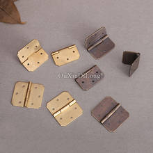 Retro 10PCS European Antique Brass Cabinet Hinges Cupboard Cabinet Jewelry Wooden Cases Box Hinges Mini Furniture Hinges 2024 - buy cheap