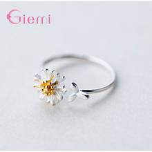 Big Promotion Real 925 Sterling Silver Cute Flower Design Simple Open Rings For Women Girl Lovers Nice  Jewelry Gift Wholesale 2024 - buy cheap