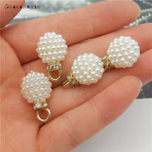 10pcs White Imitatiom Pearl charm pearl beads for  Jewelry Making Gold Alloy Charms Crystal Necklaces Pendant Women Earrings DIY 2024 - buy cheap